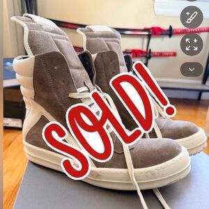 Rick Owens Geobaskets worn 2x